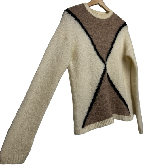 SEZANE Quentin Jumper Ecru Taupe Noir S - Picture 8 of 11